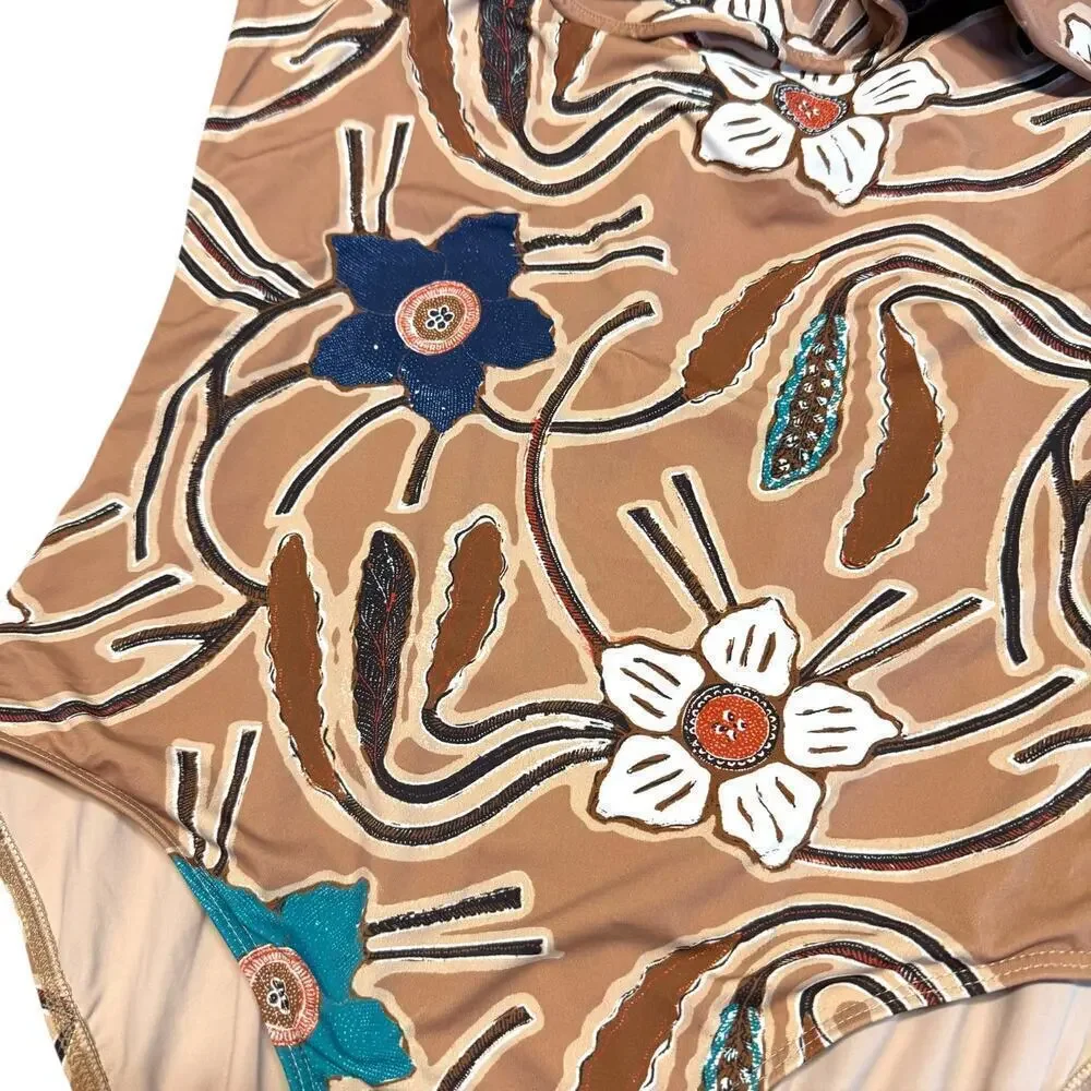 Ulla Johnson Martina Maillot Swimsuit + Biarritz Floral Print Tunic Small Set